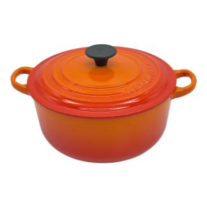 LE CREUSET (ルクルーゼ) 両手鍋 20㎝ オレンジ ココット・ロンド
