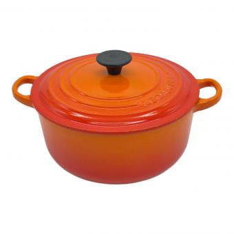 LE CREUSET (ルクルーゼ) 両手鍋 20㎝ オレンジ ココット・ロンド