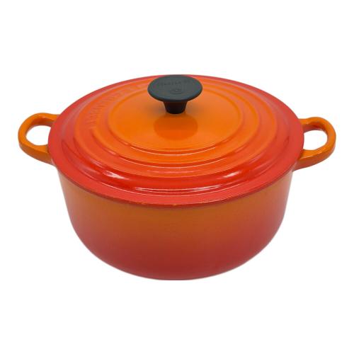 LE CREUSET (ルクルーゼ) 両手鍋 20㎝ オレンジ ココット・ロンド