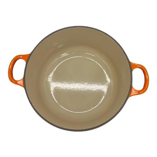 LE CREUSET (ルクルーゼ) 両手鍋 20㎝ オレンジ ココット・ロンド