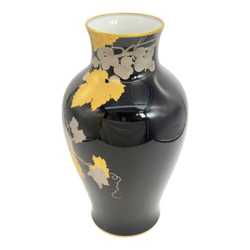 大倉陶園 (オオクラトウエン) 花瓶 瑠璃金蝕葡萄