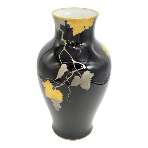 大倉陶園 (オオクラトウエン) 花瓶 瑠璃金蝕葡萄