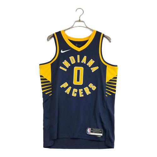 NIKE (ナイキ) ゲームシャツ インディアナペイザース ハリバートン メンズ SIZE M ネイビー×イエロー