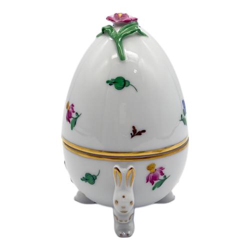 Herend (ヘレンド) 小物入れ たまご型 うさぎ・花