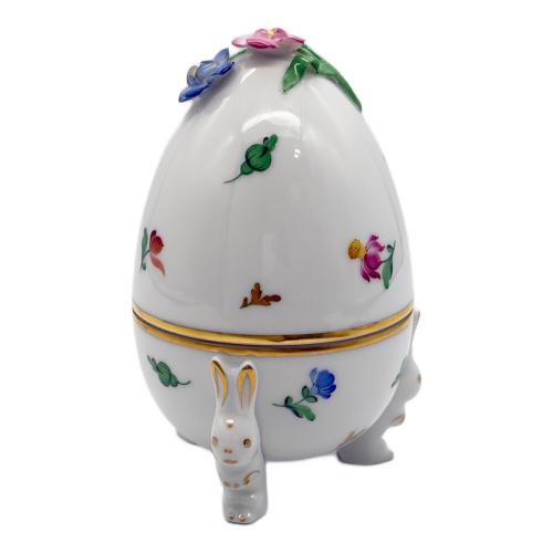 Herend (ヘレンド) 小物入れ たまご型 うさぎ・花