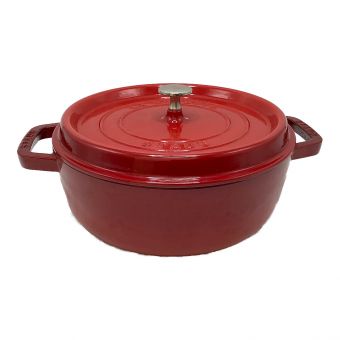 Staub (ストウブ) 両手鍋 レッド 26cm  ピコ・ココット・ラウンド ・シャロー