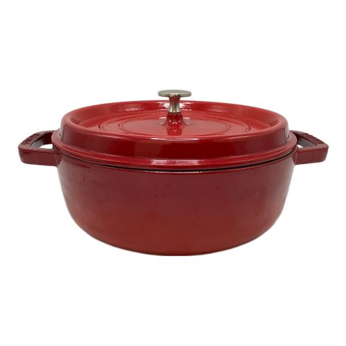 Staub (ストウブ) 両手鍋 レッド 26cm  ピコ・ココット・ラウンド ・シャロー