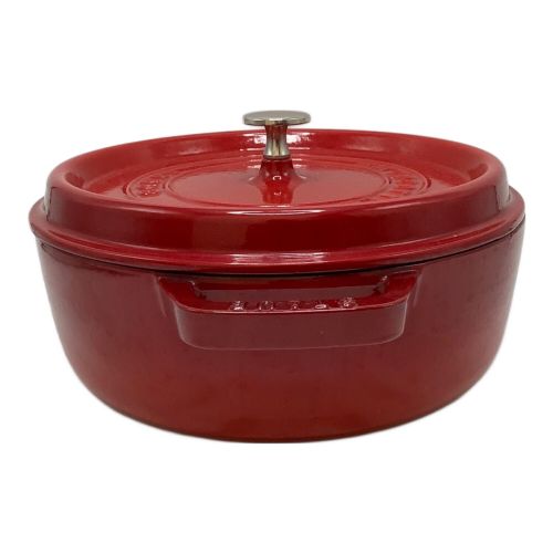 Staub (ストウブ) 両手鍋 レッド 26cm  ピコ・ココット・ラウンド ・シャロー