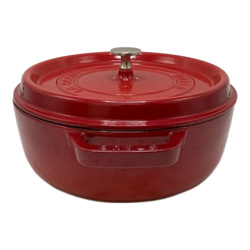 Staub (ストウブ) 両手鍋 レッド 26cm  ピコ・ココット・ラウンド ・シャロー