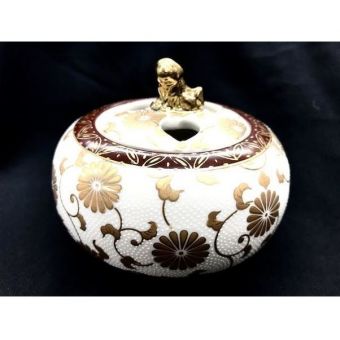 九谷焼 香炉 3.3号白粒菊唐草　K2-1642
