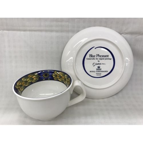 ROYAL COPENHAGEN (ロイヤル・コペンハーゲン) カップ&ソーサー 2Pセット 未使用品 ブルーフェザン 2Pセット ブルーフェザン