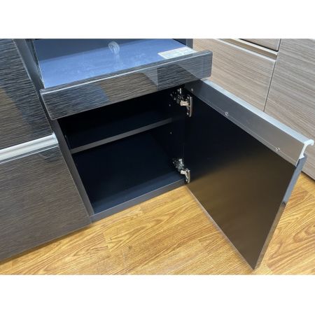 シギヤマ家具 (シギヤマ) スライド式２枚扉キッチンボード ブラック PRECIOUS RUF