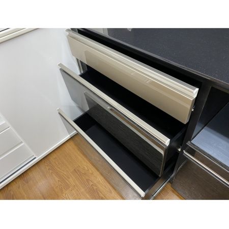 シギヤマ家具 (シギヤマ) スライド式２枚扉キッチンボード ブラック PRECIOUS RUF