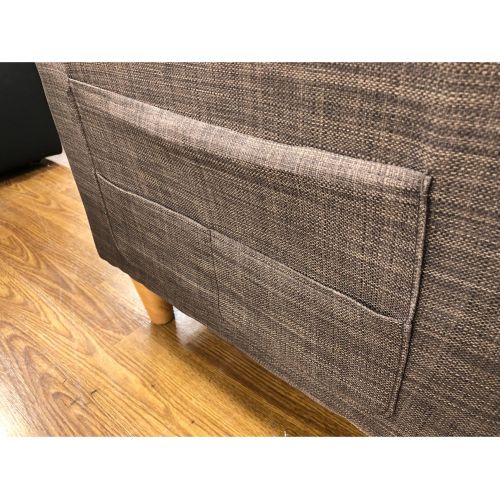 2人掛けソファー アイボリー×ブラウン 65 布