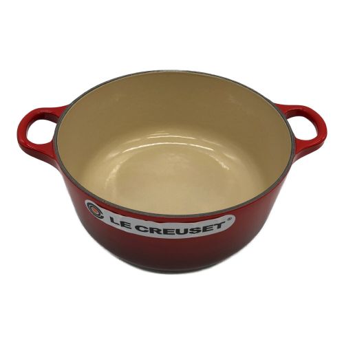 LE CREUSET (ルクルーゼ) 両手鍋 SIZE 20cm オレンジ 13087