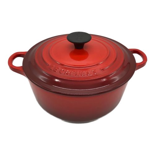 LE CREUSET (ルクルーゼ) 両手鍋 SIZE 20cm オレンジ 13087