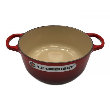 LE CREUSET (ルクルーゼ) 両手鍋 レッド ココットロンド 20cm