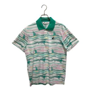 Black&White (ブラックアンドホワイト) ゴルフウェア(トップス)  メンズ SIZE M ホワイト×グリーン