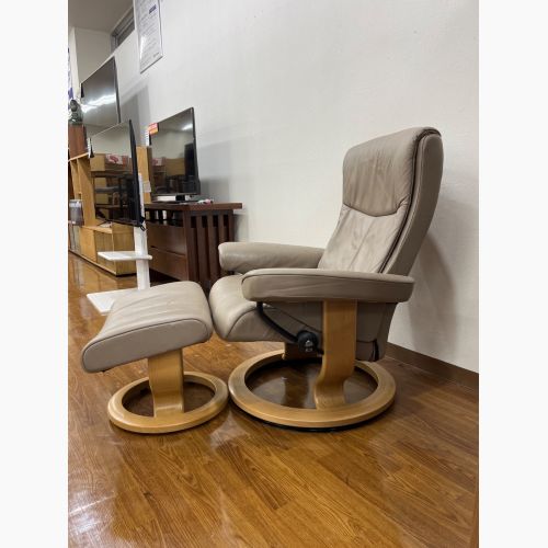 Ekornes (エコーネス) ストレスレスチェア ベージュ オットマン付 1人掛け