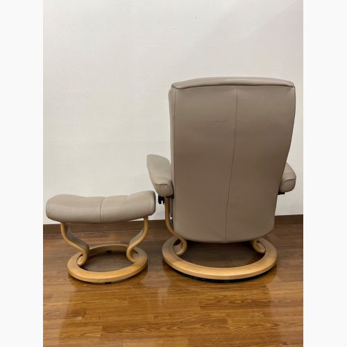 Ekornes (エコーネス) ストレスレスチェア ベージュ オットマン付 1人掛け