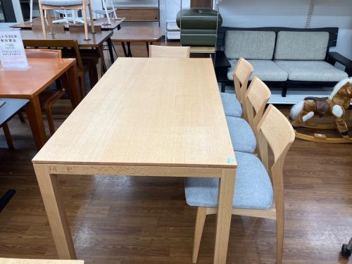 柏木工 (カシワモッコウ) ダイニング5点セット ナチュラル×ライトグレー 482 テーブル:NDT71A  チェア:NDC35A