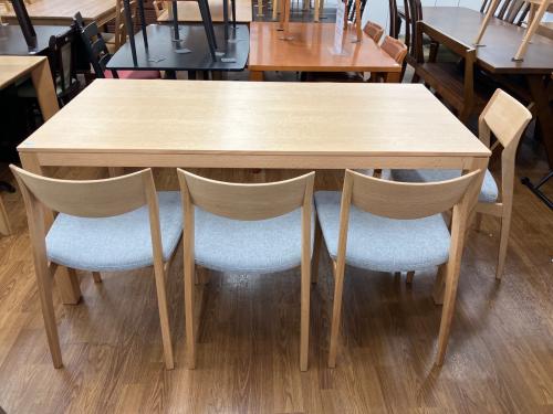 柏木工 (カシワモッコウ) ダイニング5点セット ナチュラル×ライトグレー 482 テーブル:NDT71A  チェア:NDC35A