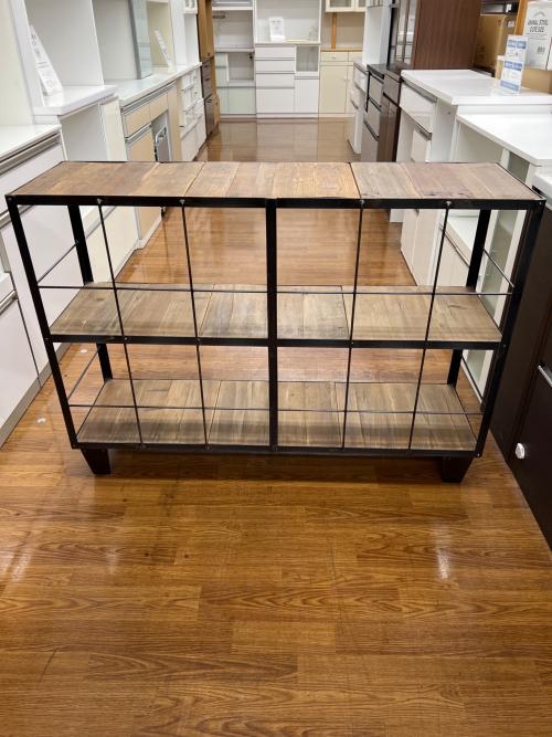 journal standard Furniture (ジャーナルスタンダードファニチャー) カルヴィシェルフ ブラウン ワイド  2段 オーク材×アイアン CALVI