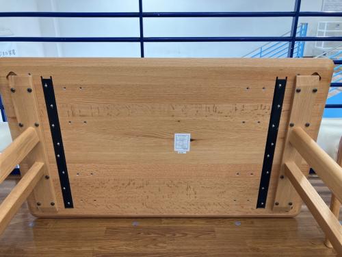大塚家具 (オオツカカグ) ダイニング3点セット ナチュラル×ホワイト テーブル：Fill3 table top with R / イス：シネマ3A