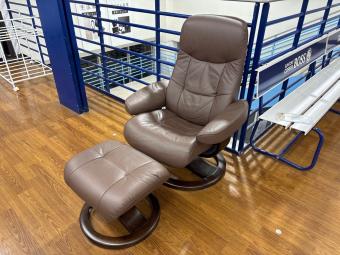 Fjords (フィヨルド) リクライニングチェアー ブラウン 174 オットマン付