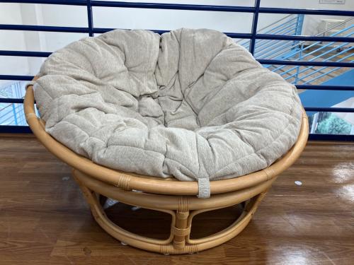 ニトリ パパサンチェア ナチュラル×グレー ファブリック