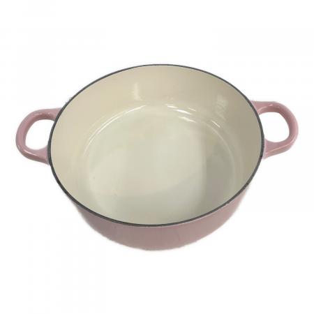 LE CREUSET (ルクルーゼ) 両手鍋 ピンク 22cm ココットロンド