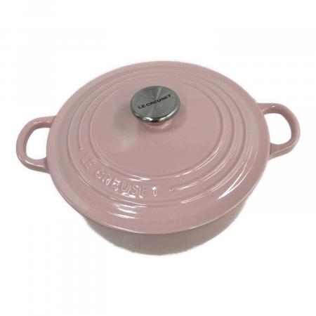 LE CREUSET (ルクルーゼ) 両手鍋 ピンク 22cm ココットロンド