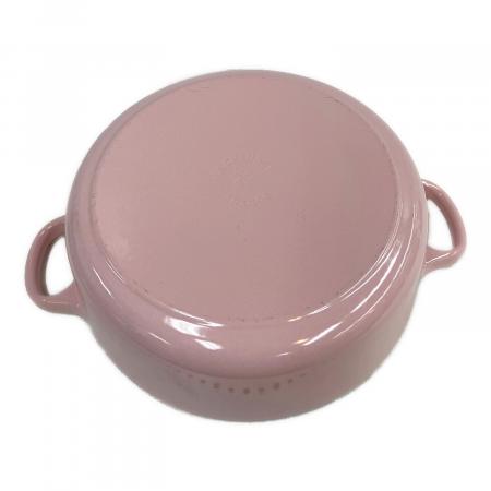 LE CREUSET (ルクルーゼ) 両手鍋 ピンク 22cm ココットロンド