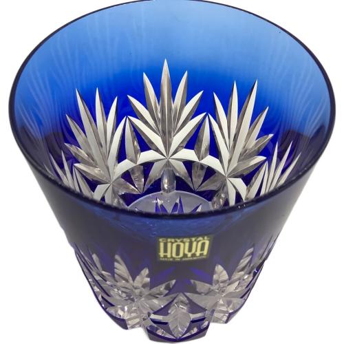 HOYA (ホーヤ) 切子ロックグラス ブルー