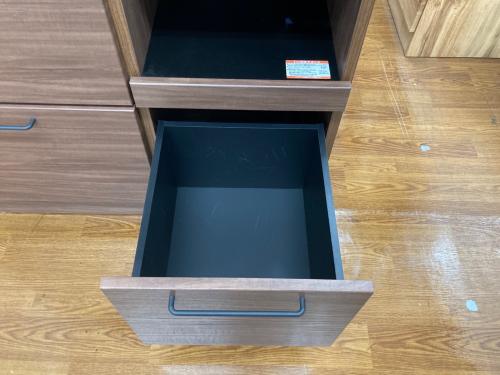 ニトリ レンジボード ブラウン×ブラック 56 3枚扉 3段引き出し IM301