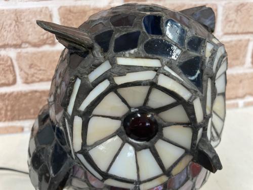 ステンドグラスライト フクロウ ※2002年製 点灯確認済・年数経過のため保証無