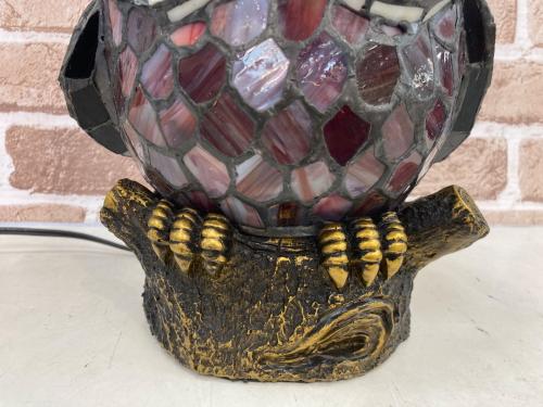 ステンドグラスライト フクロウ ※2002年製 点灯確認済・年数経過のため保証無