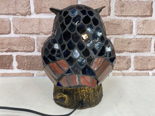 ステンドグラスライト フクロウ ※2002年製 点灯確認済・年数経過のため保証無