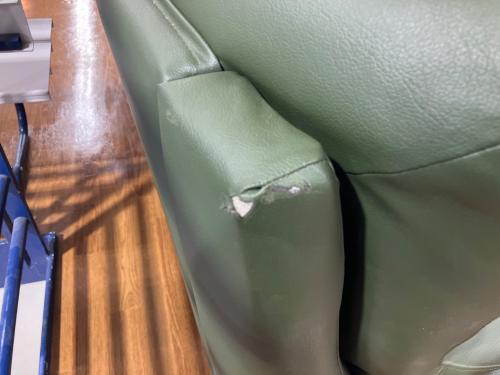 アサヒ 3人掛けソファー グリーン 総革