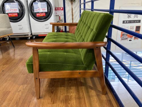 カリモク60 (カリモクロクマル) Kチェア モケットグリーン 92 2人掛け ファブリック
