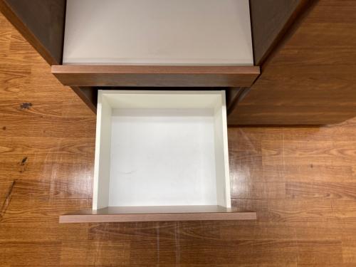 土井インテリヤ工業 レンジボード ブラウン×ホワイト 2枚扉