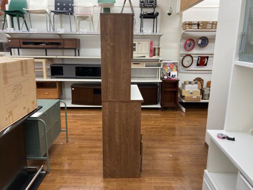 土井インテリヤ工業 レンジボード ブラウン×ホワイト 2枚扉