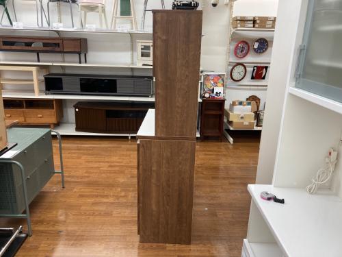 土井インテリヤ工業 レンジボード ブラウン×ホワイト 2枚扉