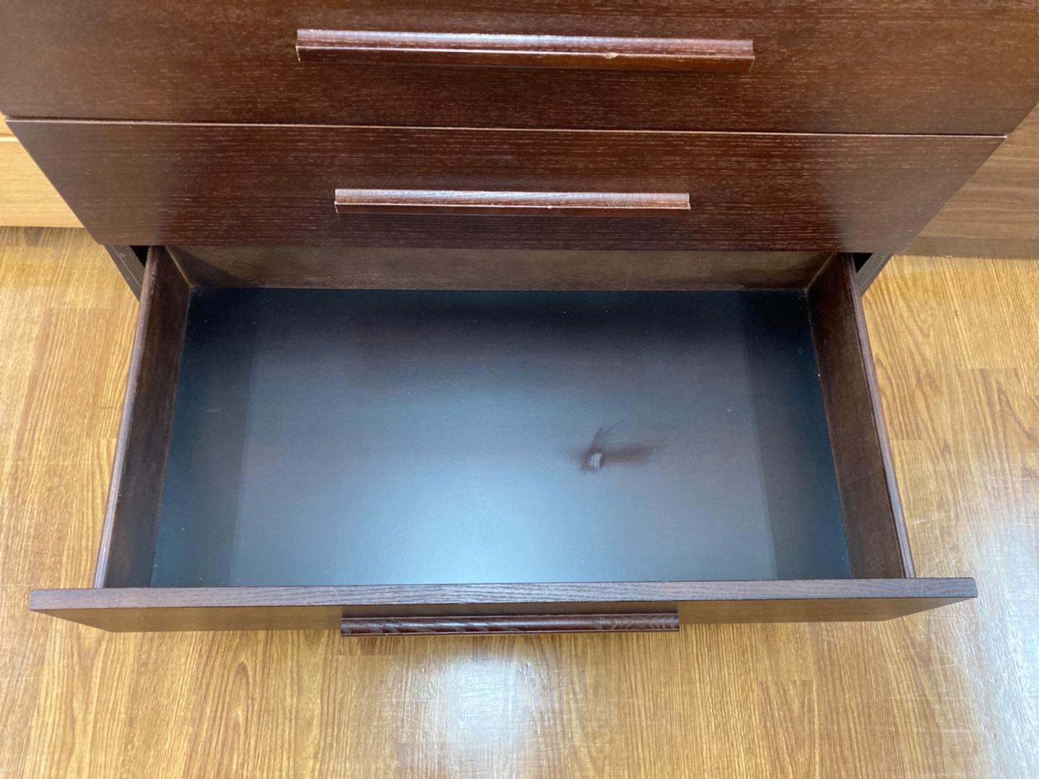 ニトリ ローチェスト ランダム ダークブラウン 木目調 収納家具 美品