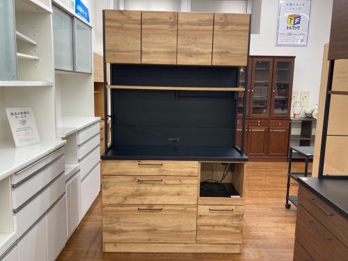 ニトリ レンジボード ナチュラル×ブラック 239 120cm 4枚扉 IM301