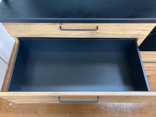 ニトリ レンジボード ナチュラル×ブラック 239 120cm 4枚扉 IM301