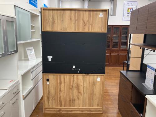 ニトリ レンジボード ナチュラル×ブラック 239 120cm 4枚扉 IM301