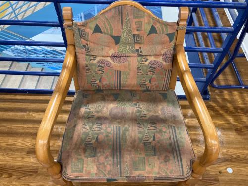 1人掛けソファー ブラウン×ピンク キツツキマーク