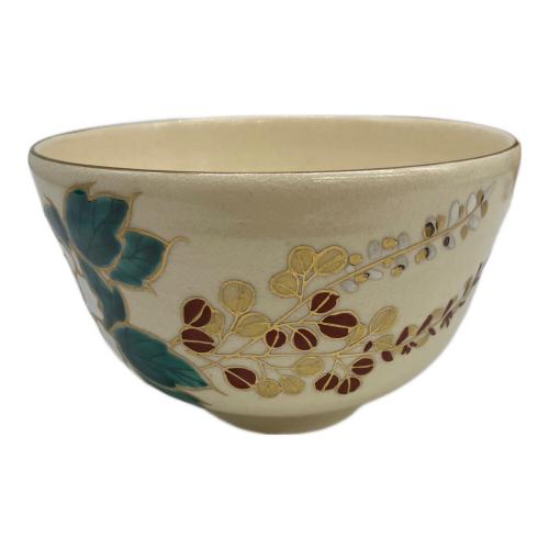 清水焼 (キヨミズヤキ) 抹茶茶碗 仁清牡丹 善峰作