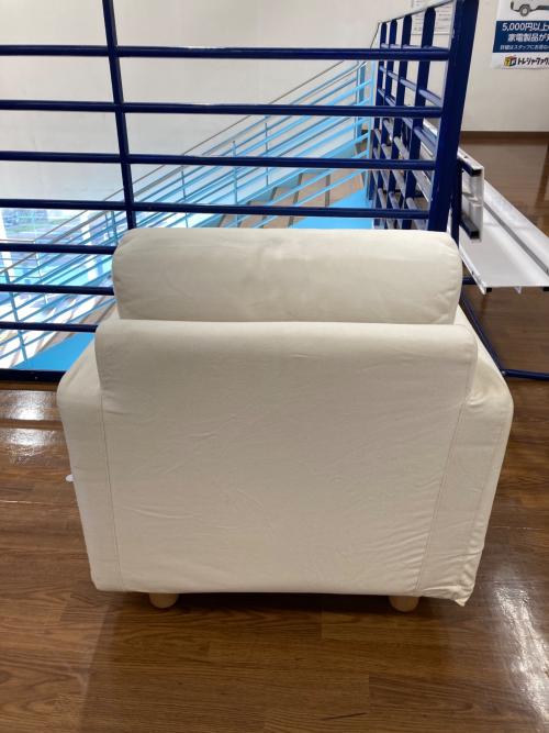 無印良品 (ムジルシリョウヒン) 1人掛けソファー ホワイト オットマン付